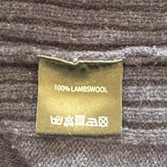 Country Classics navy blue 100% lambswool crew neck split hem sweater size L - Picture 11 of 16